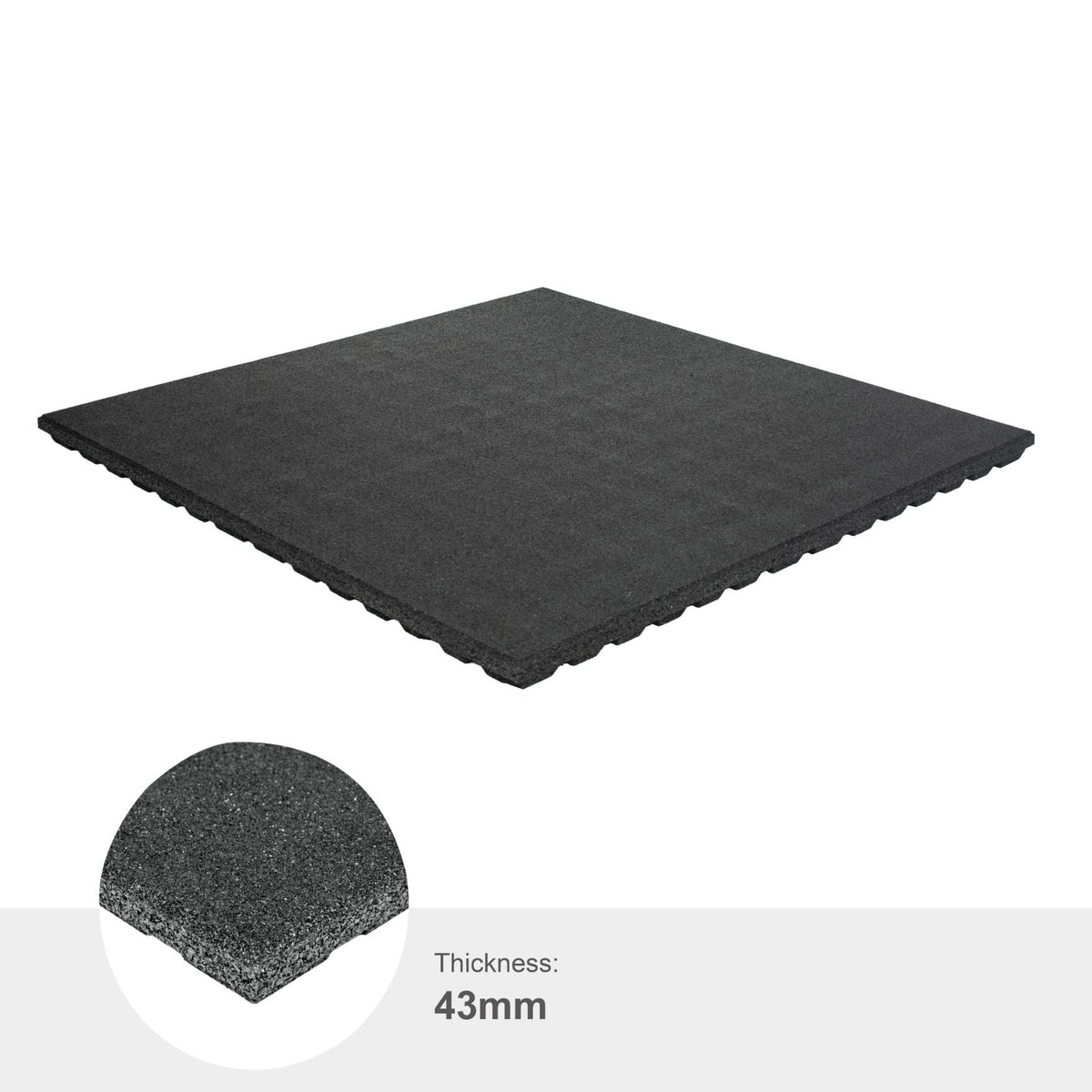Granulaat Fitness Tegels Antishock · 43 mm · 1000 × 1000 mm